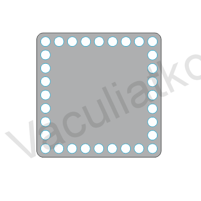 Štvorec 13cm - dierka 1cm (hr. 5mm)