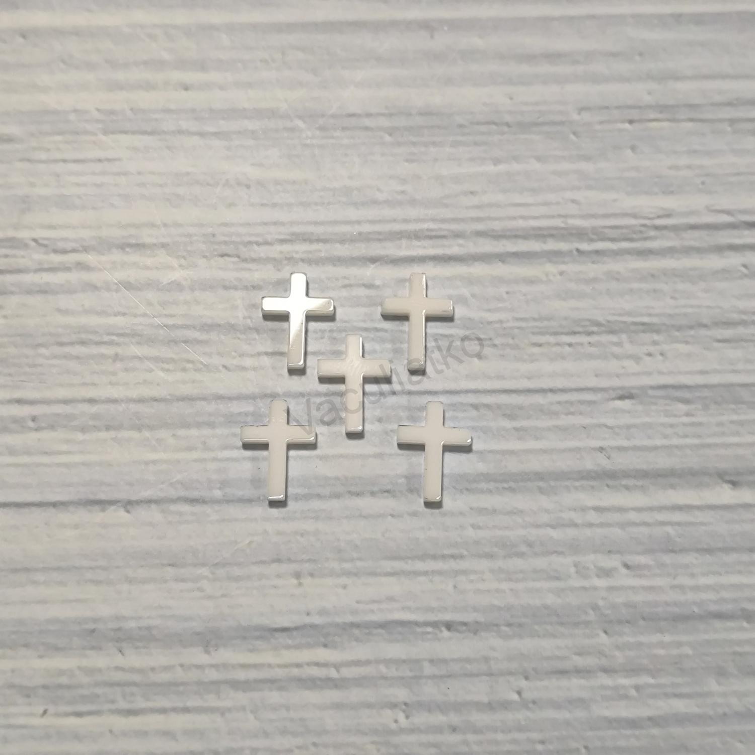 Akryl - krížik 1,5x2cm 5ks (F-Biela, hr.2mm)