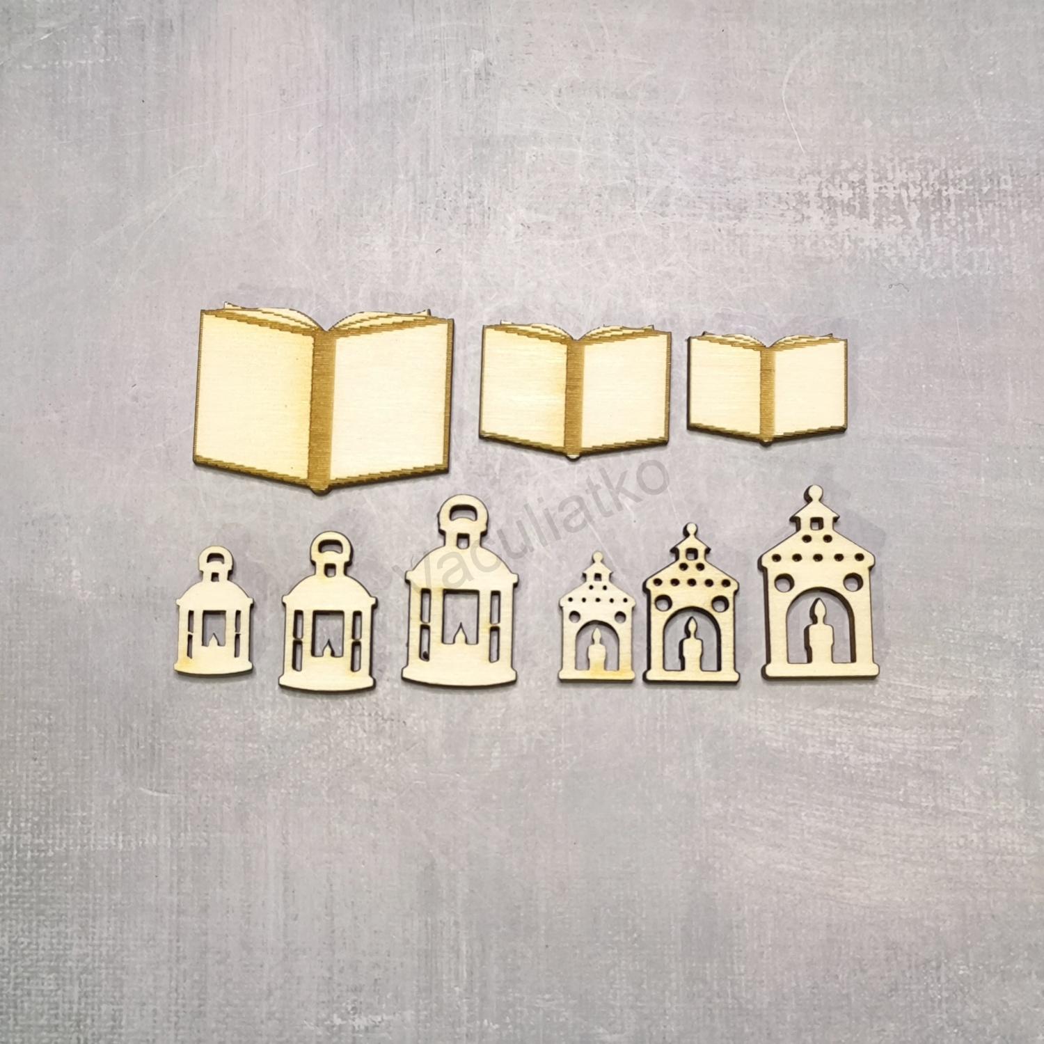 Drevený výrez - lampáš 2cm v01 10ks