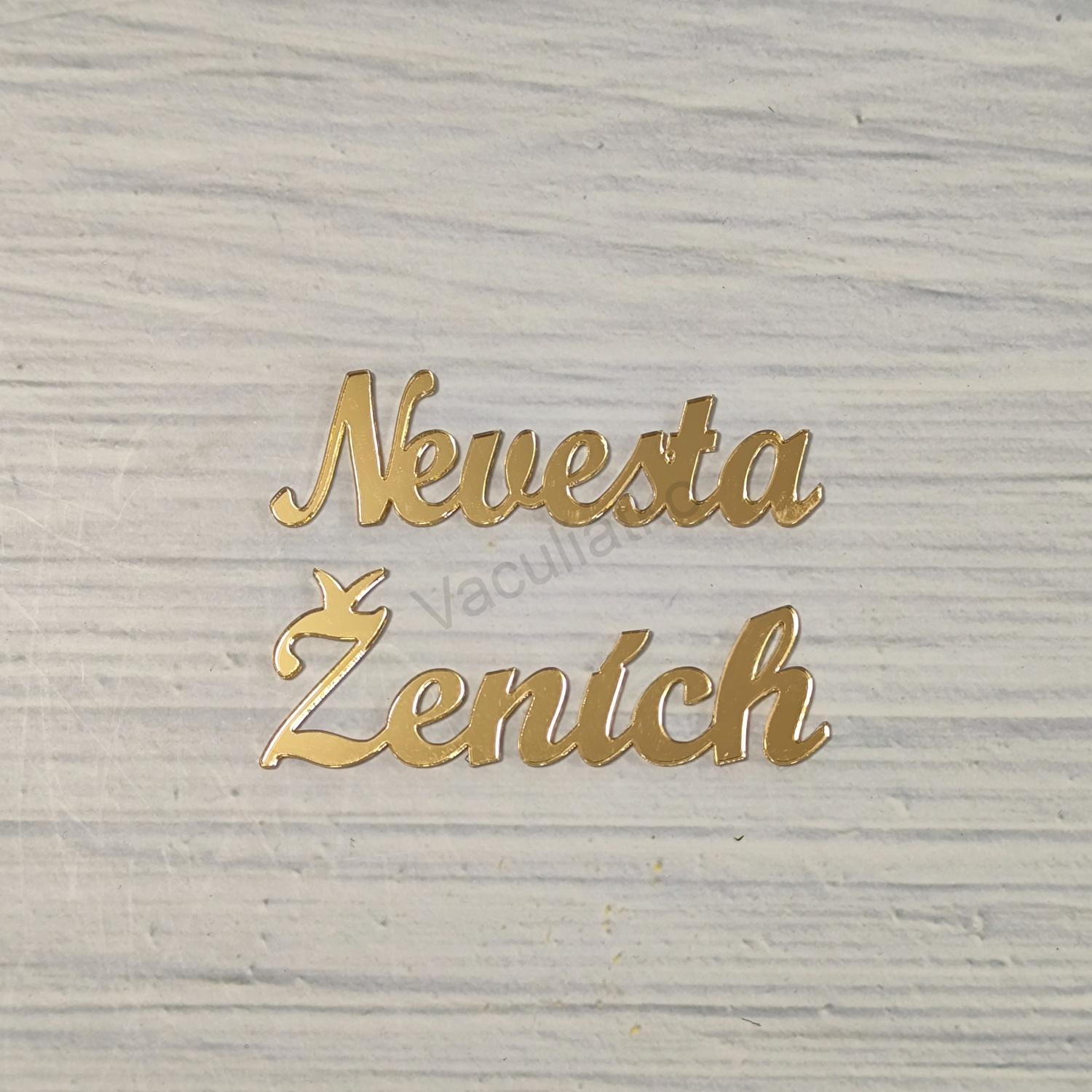 Zrkadlové plexi - Meno / slovo na želanie 5-6cm 1ks (F-strieborná, hr.2mm)