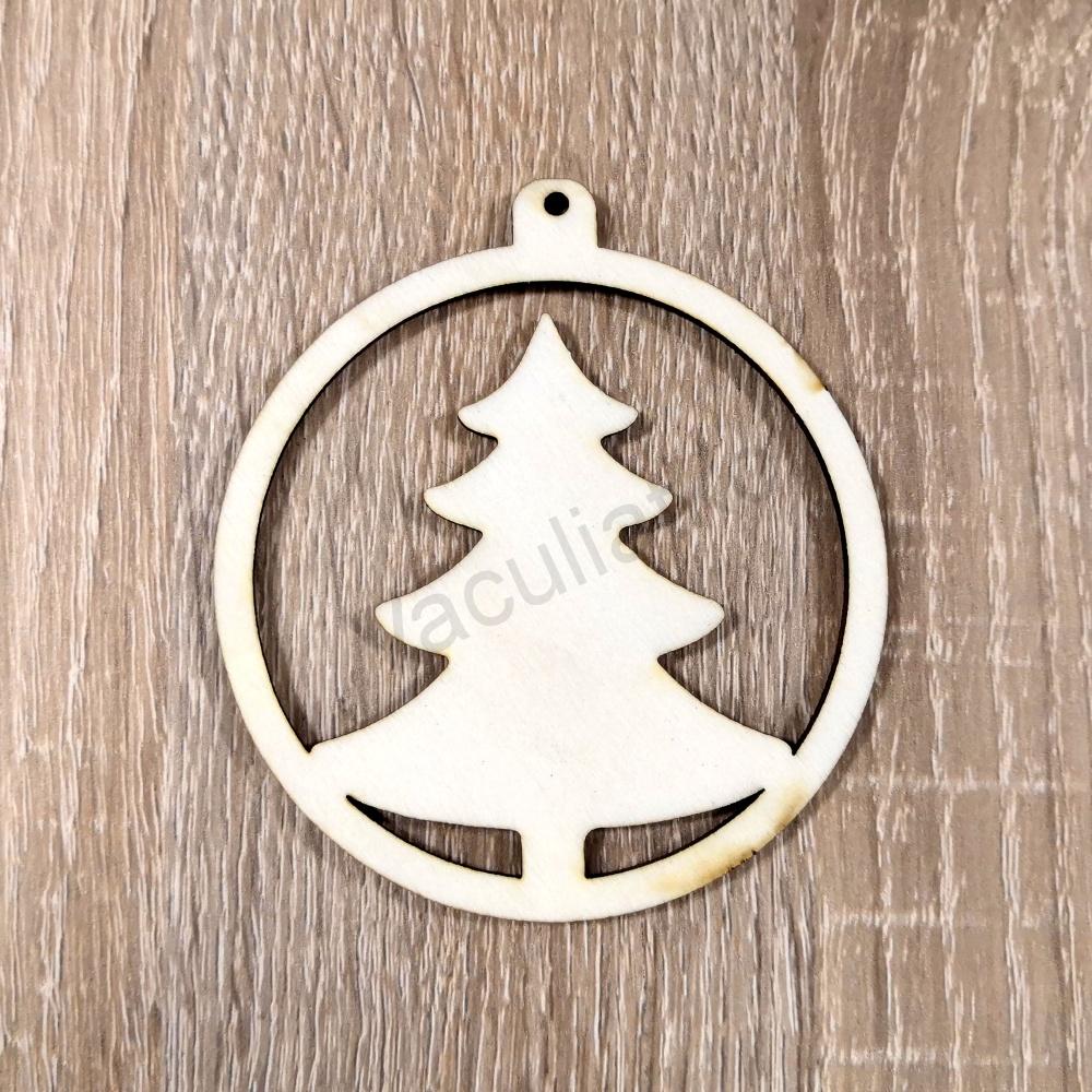 Vianočná ozdoba guľa 7,5cm - stromček
