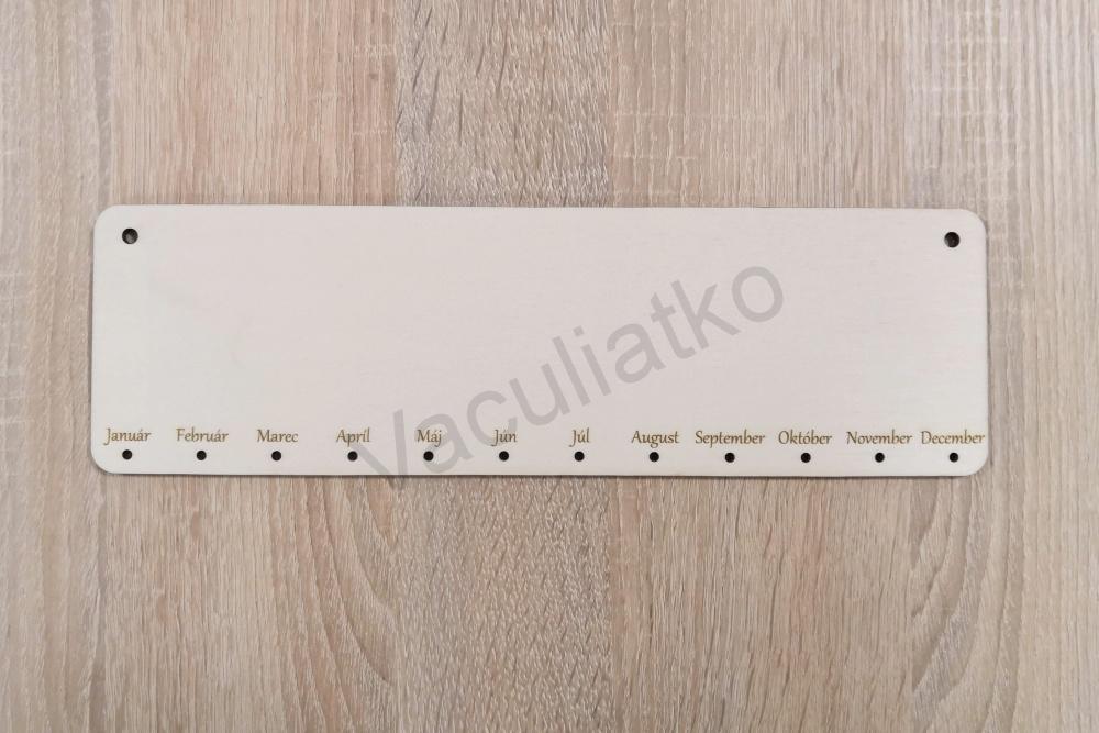 Drevená tabuľka - polotovar 30x9cm (rodinný kalendár)
