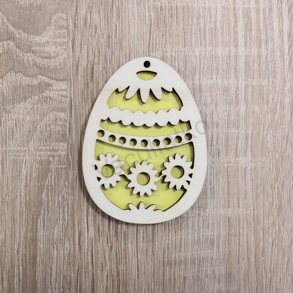 Drevená dekorácia - veľkonočné vajíčko kraslica (ž)