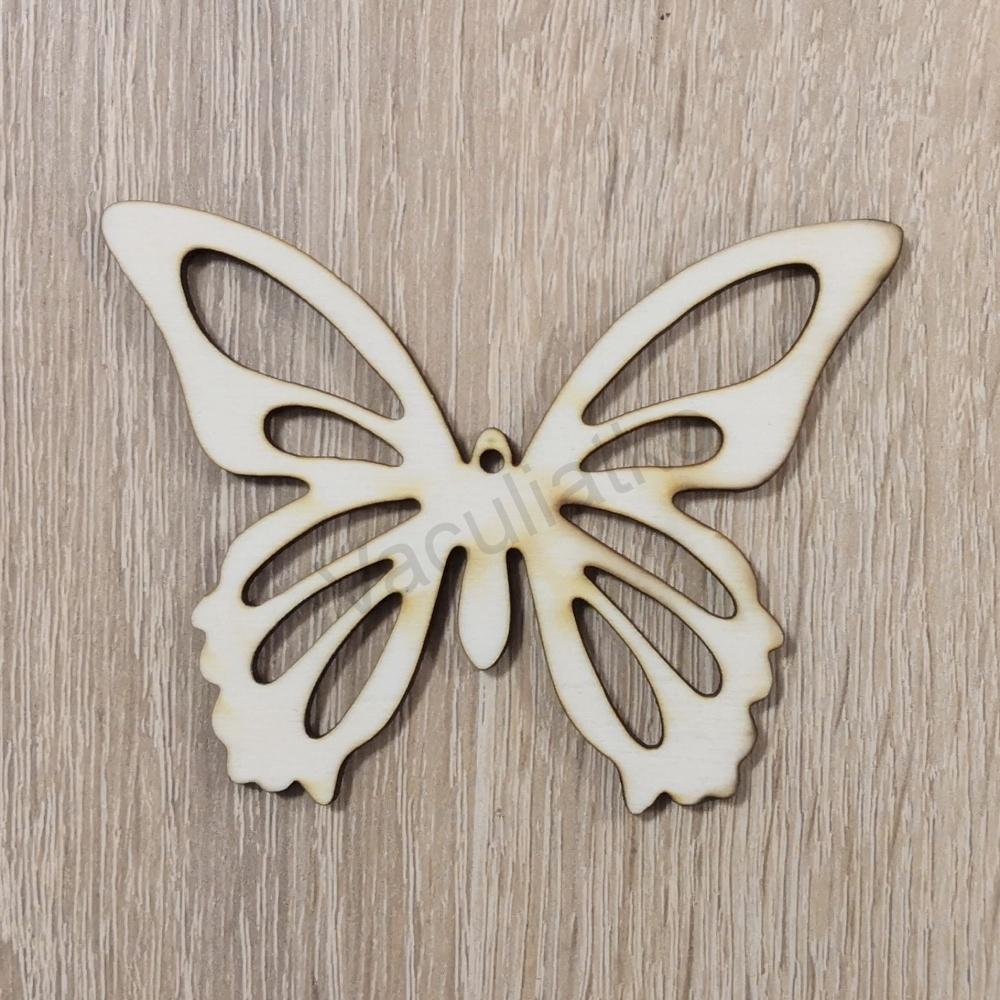 Drevený výrez - motýľ (zdobený) 8,5x6,5cm