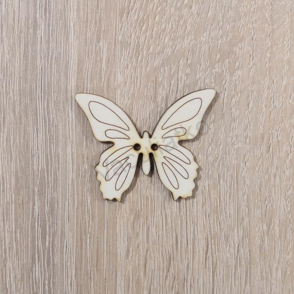 Drevený výrez - motýľ zdobený (dierky) 5x4cm