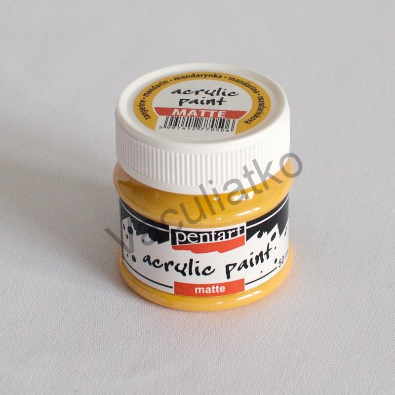 Matná akrylová farba Pentart - 50ml - mandarínková