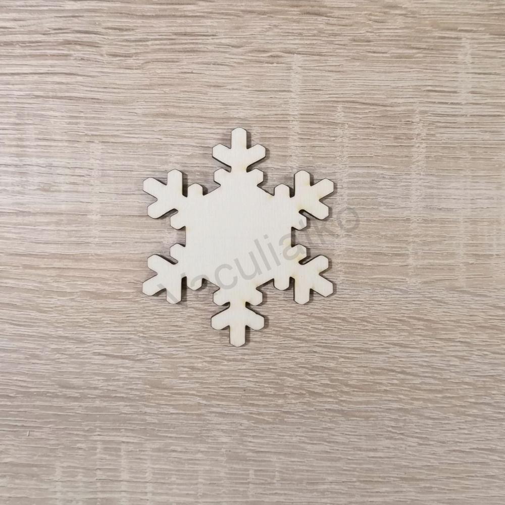 Drevený výrez - vločka 7cm