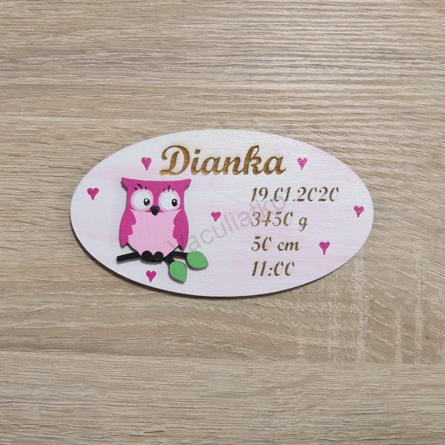Magnetka - k narodeniu dieťaťa 12,5x7cm (grav)