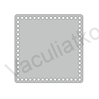 Štvorec 24cm - dierka 1cm (hr. 3mm)