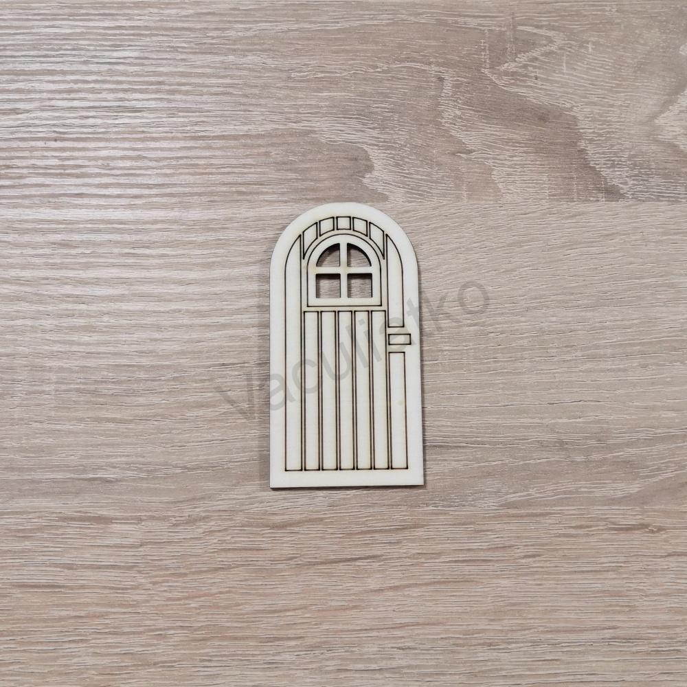 Drevený výsek - dvere 4,5x8,5cm č-6