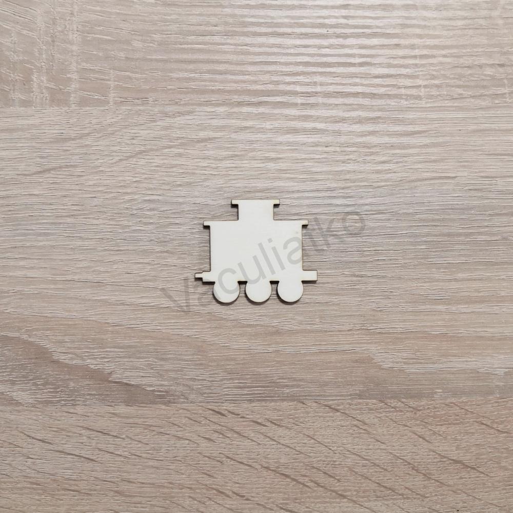 Drevený výrez - vlak - vozeň 4,7x4cm čistý