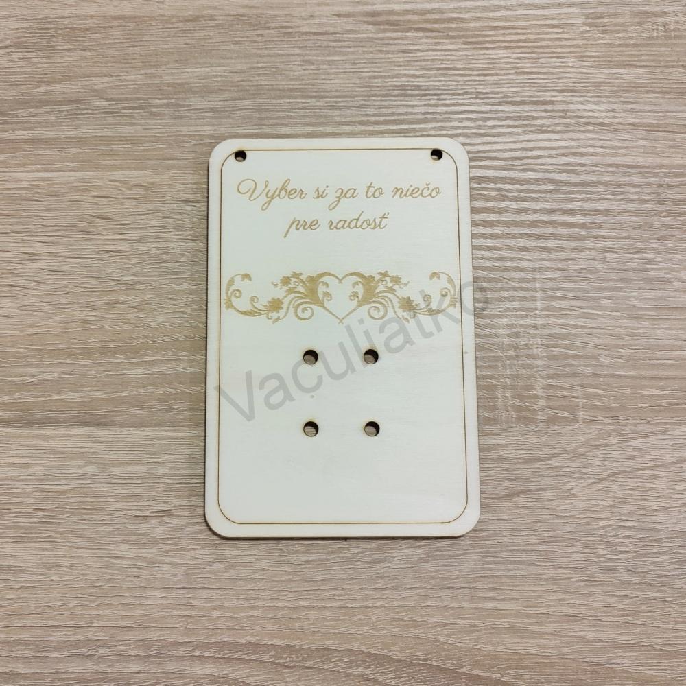 Tabuľka na darovanie peňazí - 10x15cm Vyber si... (hr. 4mm)