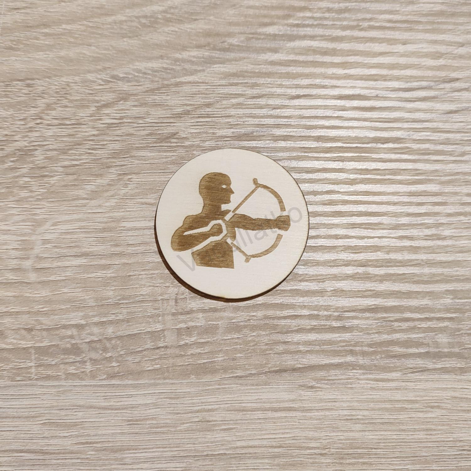 Drevený výrez kruh 5cm - strelec