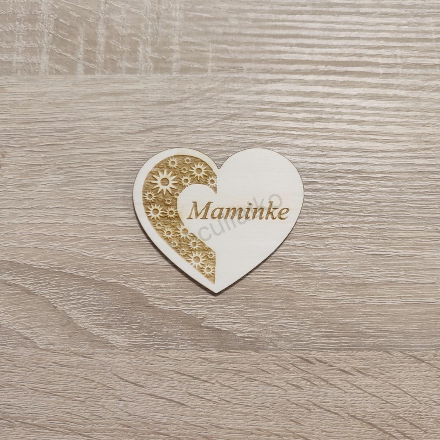 Srdce s textom 7x6cm (v2) - Maminke