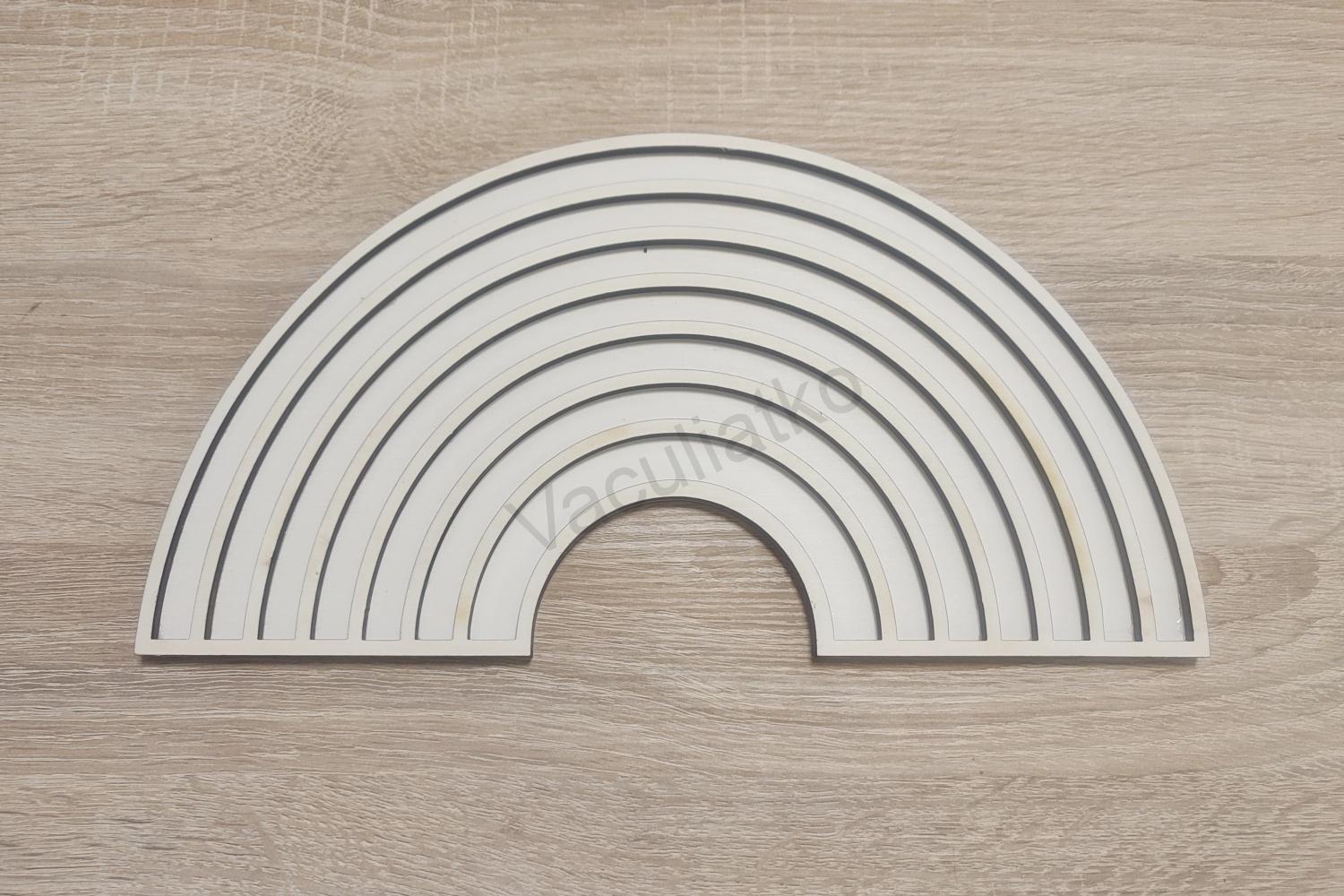 Učebná pomôcka - dúha na vypĺňanie plôch 7x farba (30x16cm hr. 5+3mm)