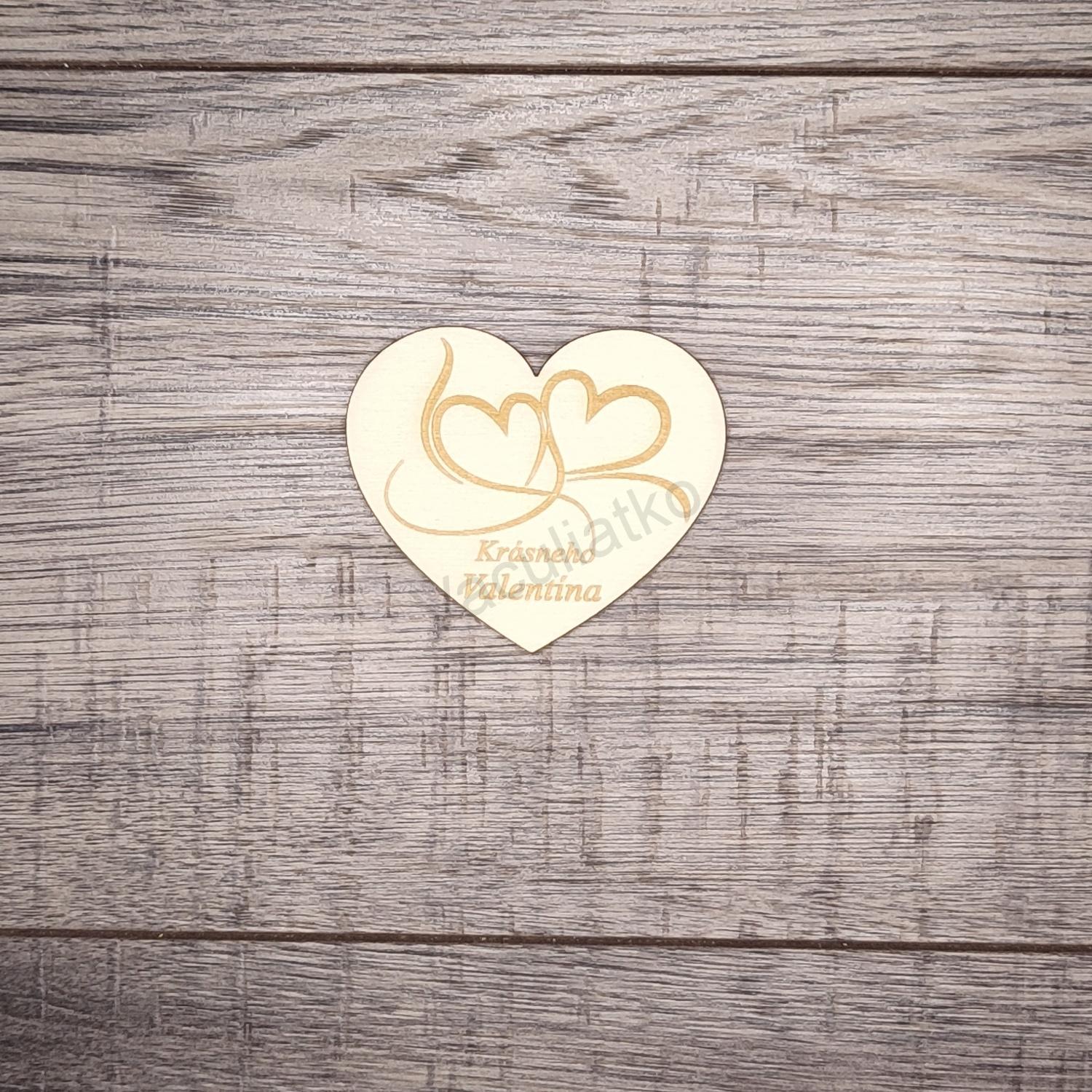 Srdce s textom 7x6cm - Krásneho Valentína (srdcia v1)