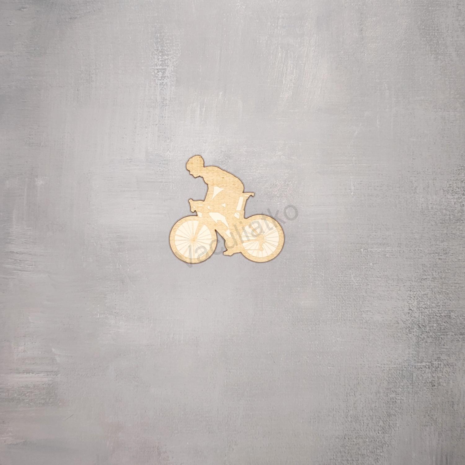 Drevený výsek - Bicykel, cyklista 7,5x7cm