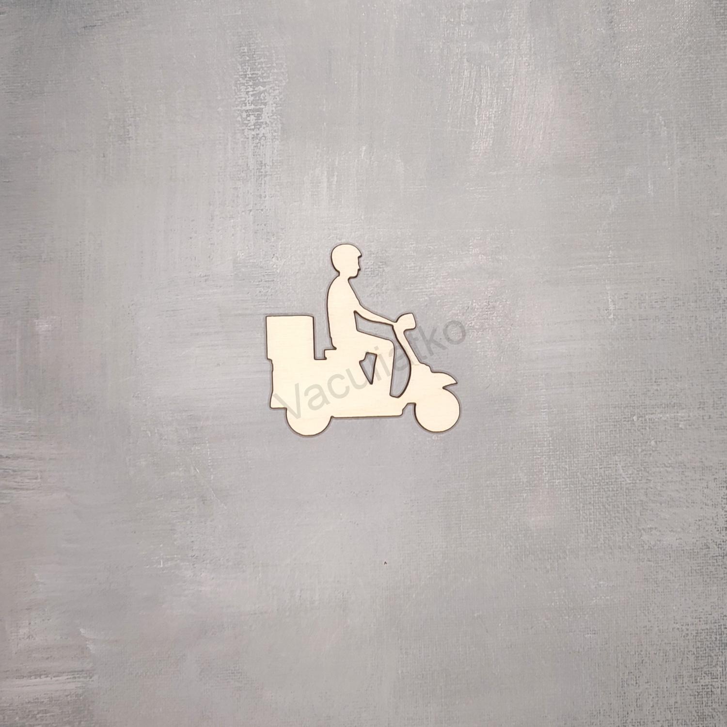 Drevený výrez - motorkár, skúter 7x7cm
