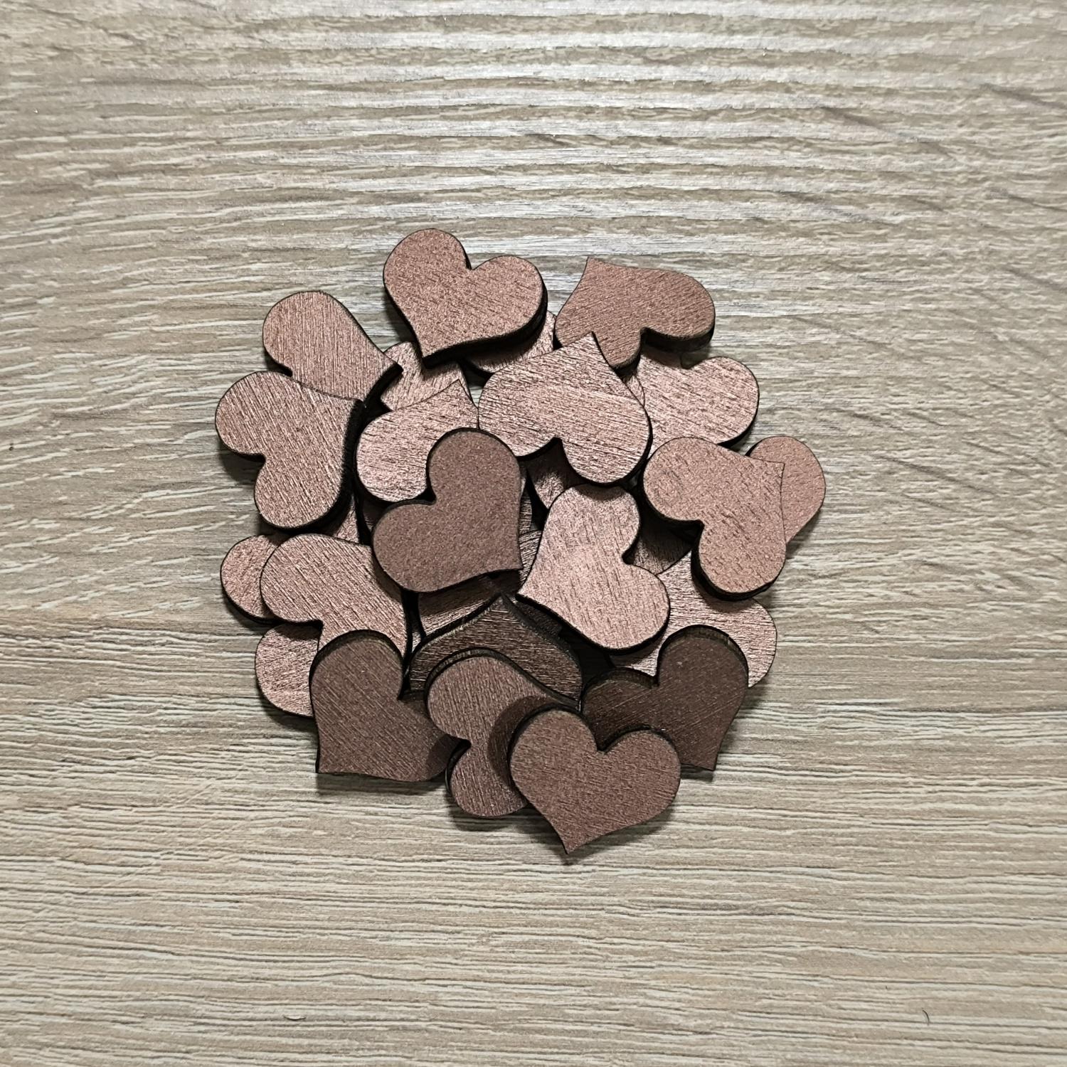 Drevený výrez - srdce 2x1,8cm 10ks F-medená