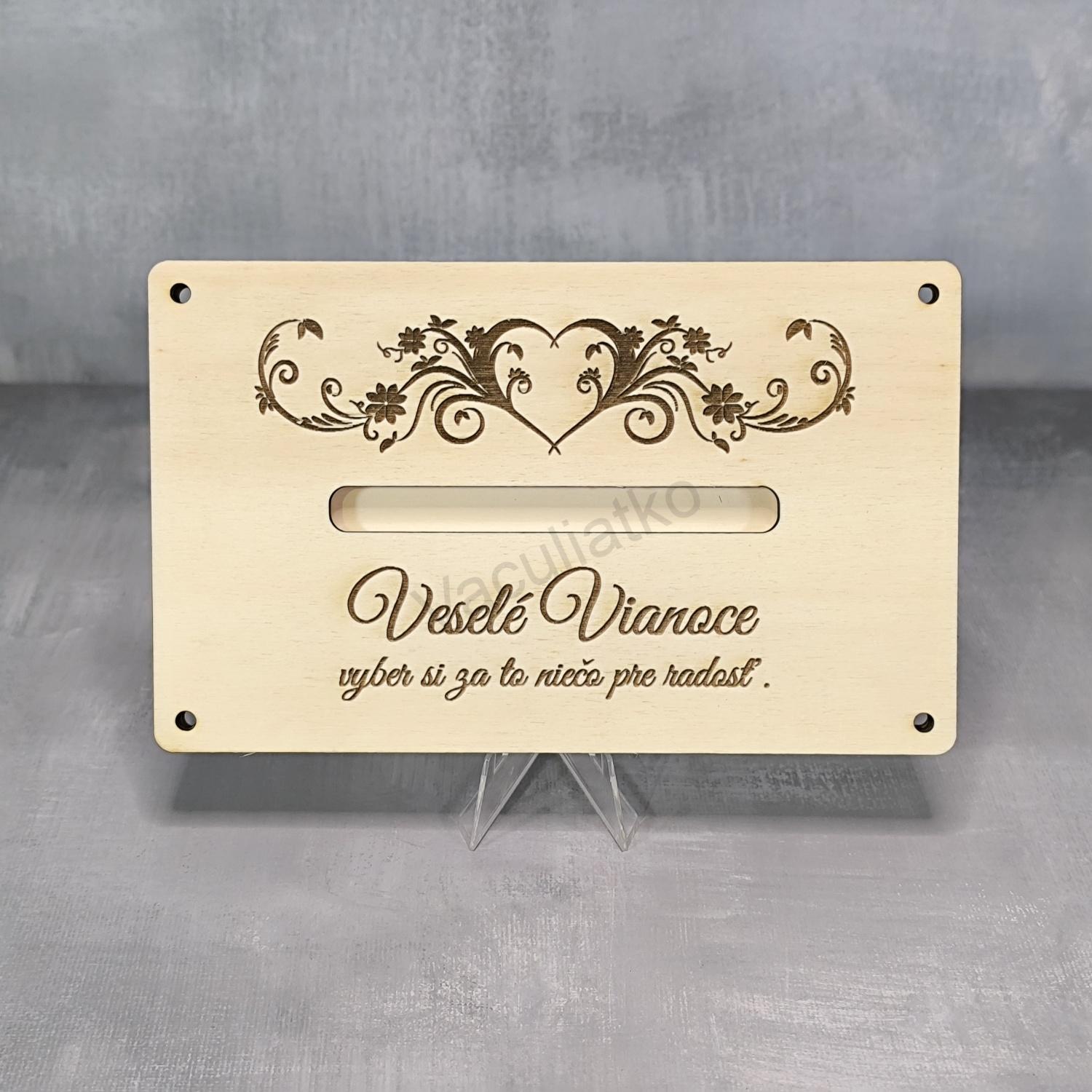 Krabička na darovanie peňazí 18x11cm - Veselé Vianoce (ornament)
