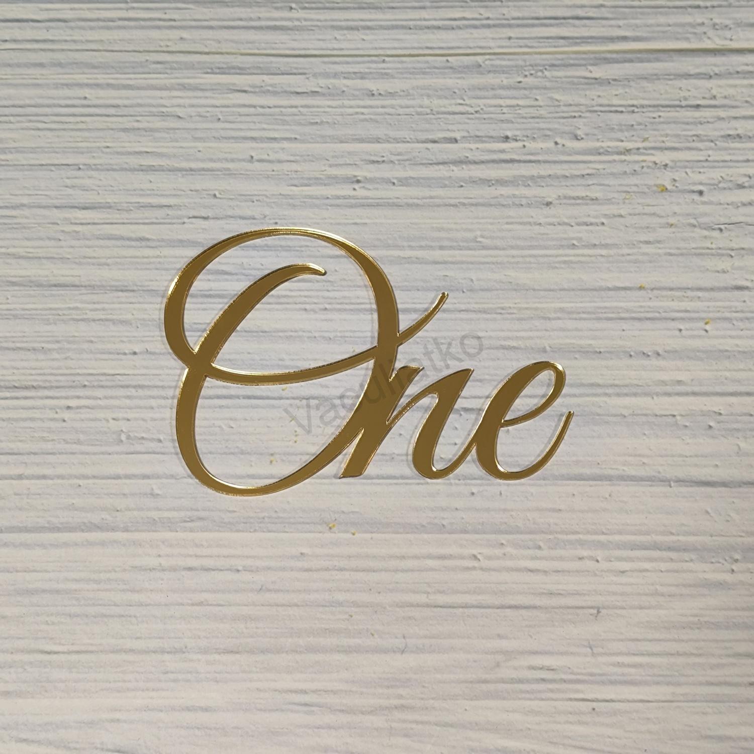 Zrkadlové plexi - One (F-zlatá, hr.2mm, 12,5x8,5cm)