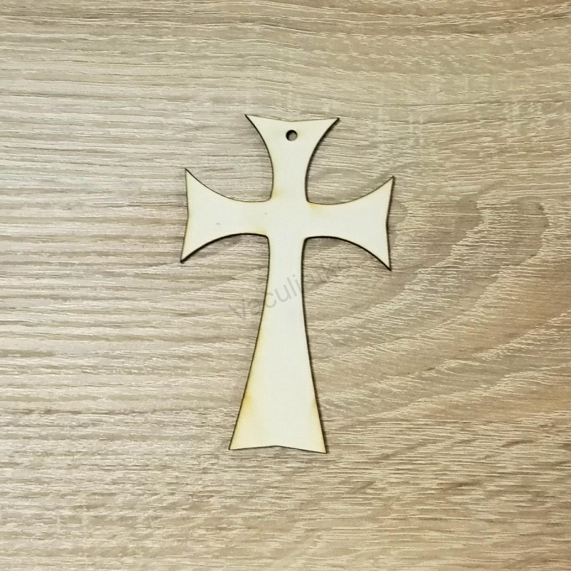 Drevený výrez - kríž (dierka) 6x10cm