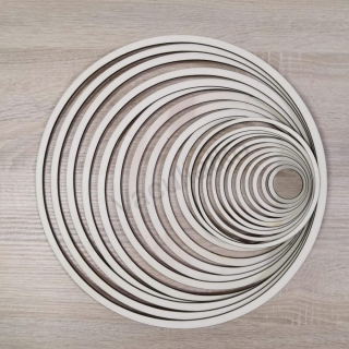 Drevený kruh sada 21ks - 5-36cm (hr. 5mm)