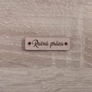 Koženkový štítok 4x1,2cm - Ručná práca 1ks