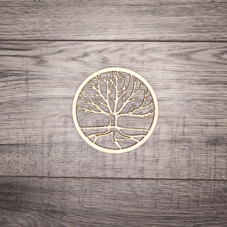 Drevený výrez - strom života, kruh 8cm