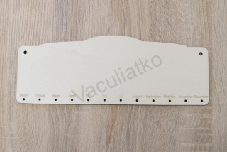 Drevená tabuľka - polotovar 30x11cm (rodinný kalendár)