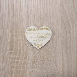 Drevená dekorácia - srdce s textom "MAMA..." 5x4,4cm 