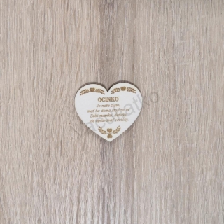 Drevená dekorácia - srdce s textom "OCINKO..." 5x4,4cm 