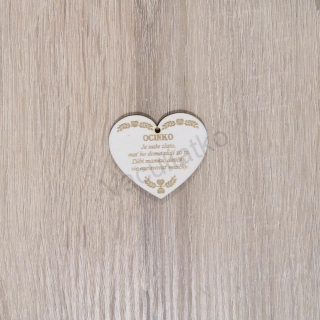 Drevená dekorácia - srdce s textom "OCINKO..." 5x4,4cm dierka