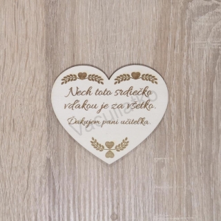 Drevená dekorácia - srdce s textom "Nech..." 10x8,5cm 