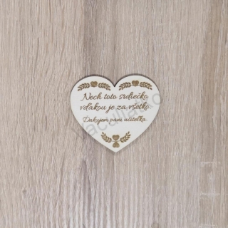 Drevená dekorácia - srdce s textom "Nech..." 7x6cm 