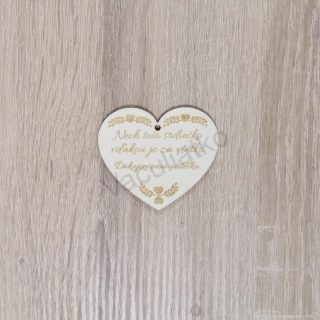 Drevená dekorácia - srdce s textom "Nech..." 7x6cm dierka