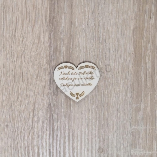 Drevená dekorácia - srdce s textom "Nech..." 5x4,4cm 