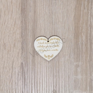 Drevená dekorácia - srdce s textom "Nech..." 5x4,4cm dierka