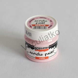Matná akrylová farba Pentart - 50ml - ružová