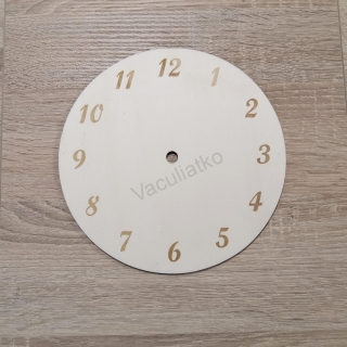 Drevené hodiny (polotovar) 20cm grav. čísla (hr.4mm)