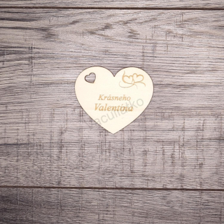 Srdce s textom 7x6cm - Krásneho Valentína (srdcia v2)