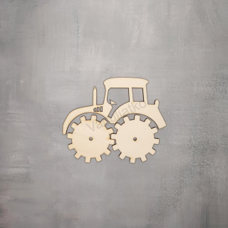 Drevený výrez traktor - ozubené kolesa 15x12,5cm (hr.4mm)