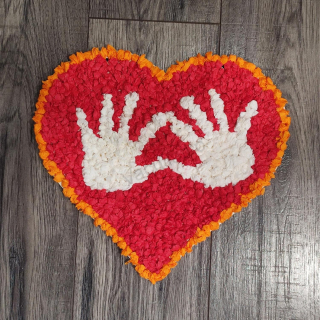 Drevená dekorácia - Valentínske srdce 30cm