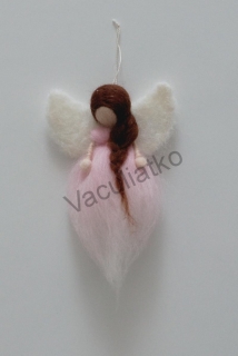 Plstený anjel - Ružový cca 11cm
