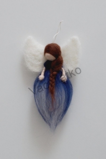 Plstený anjel - Modrý cca 11cm