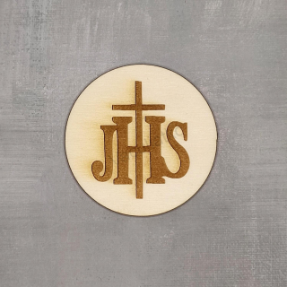 Drevený výrez - kruh "JHS" 70mm 1ks