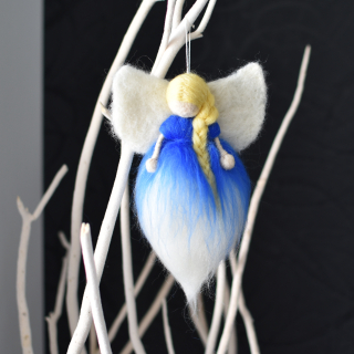 Plstený anjel - Pastelový modrý cca 18cm